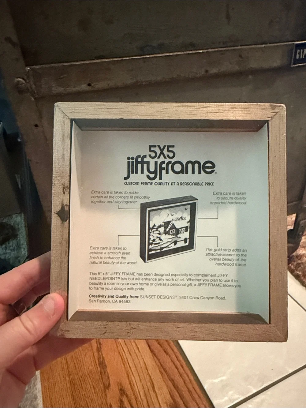 Vintage 70s Wooden Picture Frame: 5x5 Retro Home Decor (NOS)